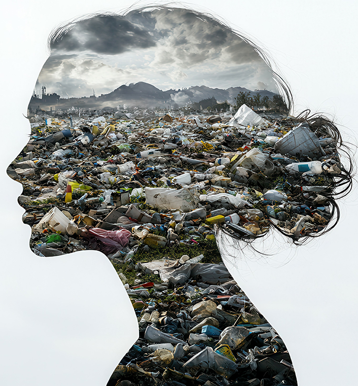 Le monde rempli de déchets